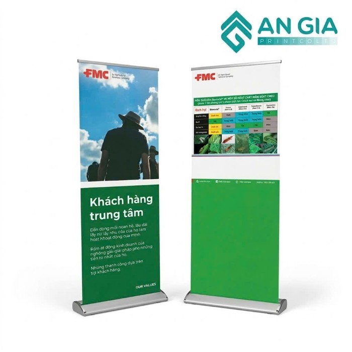 Mẫu standee cuốn hào hoa 1 mặt cao cấp giá rẻ tại TP.HCM